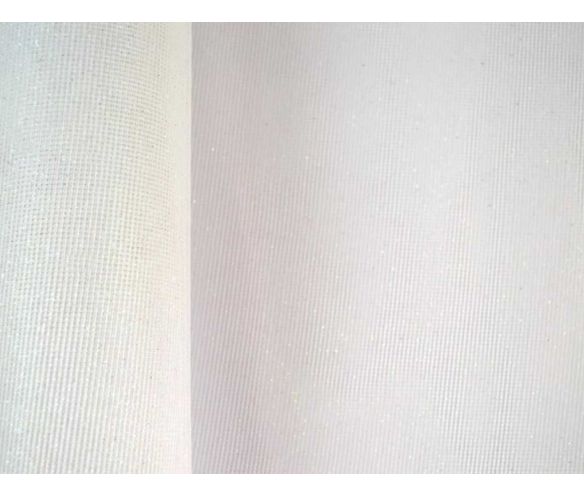 Rouleau tissu blanc irisé pailleté léger filet décoration Noël 29cm x 9m