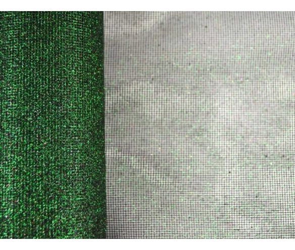 Rouleau tissu vert irisé pailleté léger filet décoration Noël 29cm x 9m