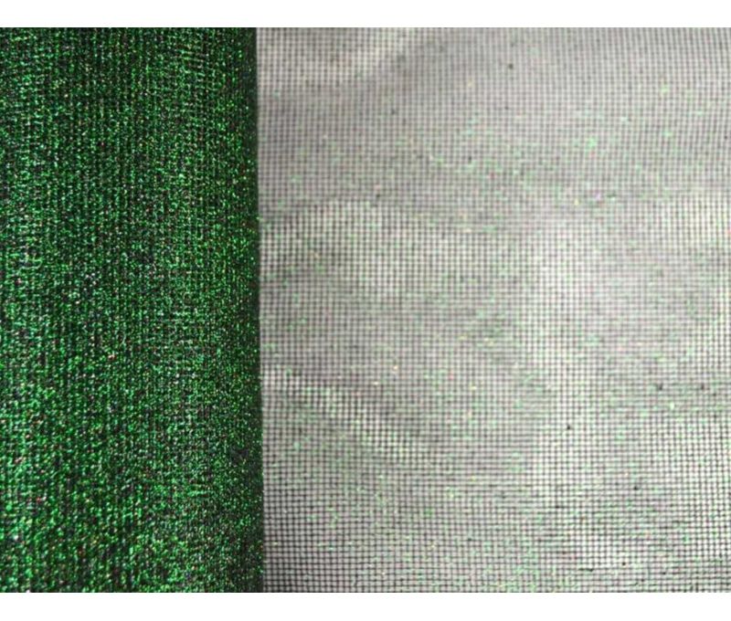 Rouleau tissu vert irisé pailleté léger filet décoration Noël 29cm x 9m