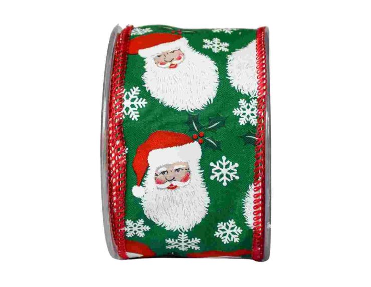Ruban de Noël vert Père Noël 9M
