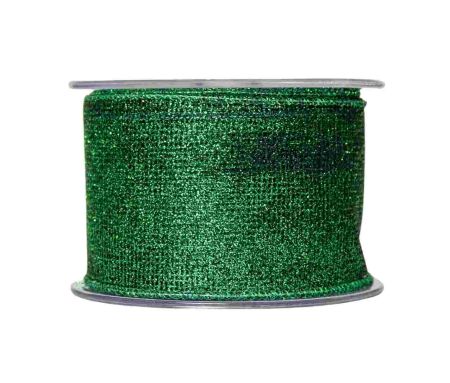 Ruban de Noël vert pailleté.

Fil de fer intégré dans le bord pour utilisation facile.