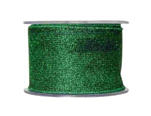 Ruban de Noël vert pailleté.
Fil de fer intégré dans le bord pour utilisation facile.