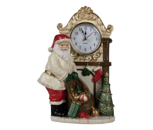 Horloge décorative Noël Père Noël sac cadeaux festif H22cm décoration intérieure