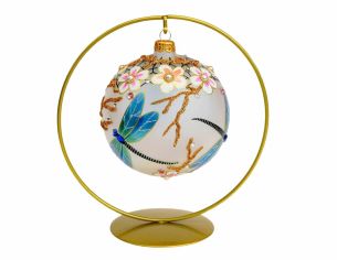 Boule de Noël luxe libellule cristaux D12cm