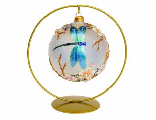 Boule de Noël luxe libellule cristaux D12cm