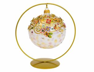 Boule de Noël luxe cristaux papillons D12cm