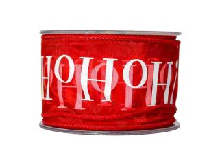 Ruban de Noël rouge HoHoHo...