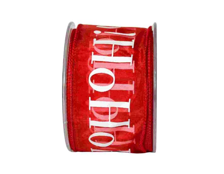 Ruban de Noël rouge HoHoHo blanc 9M