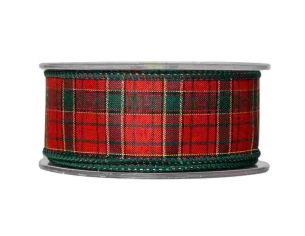 Ruban de Noël tartan vintage.
Fil de fer incorporé dans le bord pour une meilleure tenue.