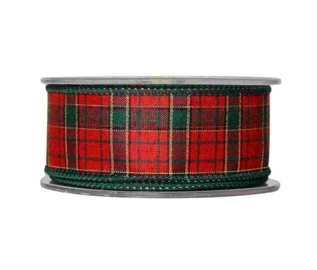 Ruban de Noël tartan vintage.

Fil de fer incorporé dans le bord pour une meilleure tenue.