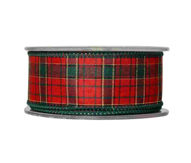 Ruban de Noël tartan vintage.

Fil de fer incorporé dans le bord pour une meilleure tenue.