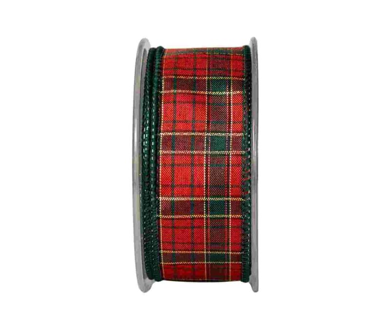 Ruban de Noël tartan vintage.

Fil de fer incorporé dans le bord pour une meilleure tenue.