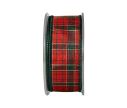 See slide Ruban de Noël tartan vintage.

Fil de fer incorporé dans le bord pour une meilleure tenue.