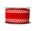 Voir la slide Ruban de Noël rouge avec les bords en rayures beige.