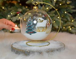 Photophore de Noël pain d'épices D15cm