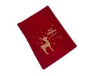 Voir la slide Pochette cadeau velours bordeaux renne doré Noël 30x40cm emballage festif