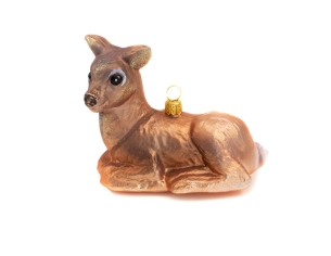 Suspension de Noël cerf en verre soufflé