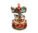 Voir la slide Boîte à musique résine carrousel Noël rouge doré chevaux blancs houx cloches scènes hivernales H16cm