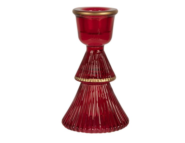 Chandelier rouge doré sapin H10cm