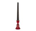 Voir la slide Chandelier Noël verre rouge brillant forme sapin deux étages côtelés anneau doré coupe bougie H10cm - Lilosquare