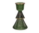 Voir la slide Chandelier Noël verre vert foncé brillant forme sapin deux étages côtelés anneau doré coupe bougie H10cm - Lilosquare