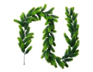 Guirlande de Noël synthétique verte avec crochet à chaque extrémité, longueur 180cm
