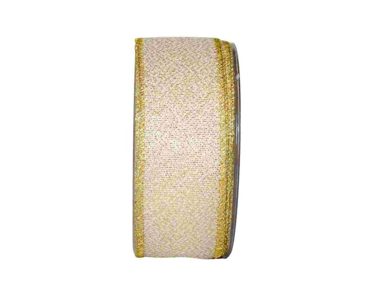 Ruban de Noël doré scintillant 9M