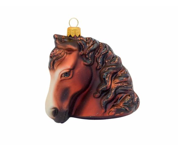 Boule de Noël tête cheval verre soufflé