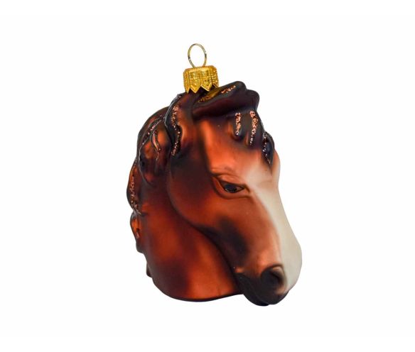 Boule de Noël tête cheval verre soufflé