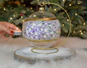 Photophore colibri verre soufflé D15cm