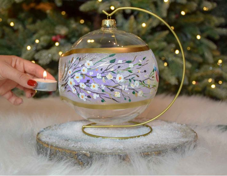 Photophore colibri verre soufflé D15cm