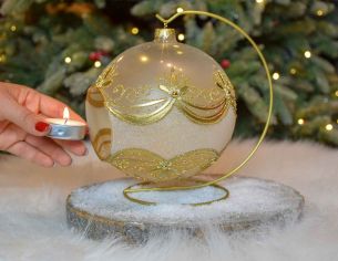 Photophore de Noël doré chic D15cm