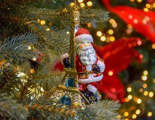 Suspension Père Noël Tour Eiffel H13cm