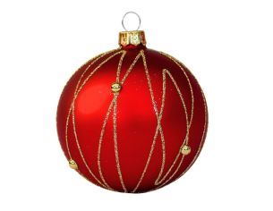 Boule de Noël rouge lignes...