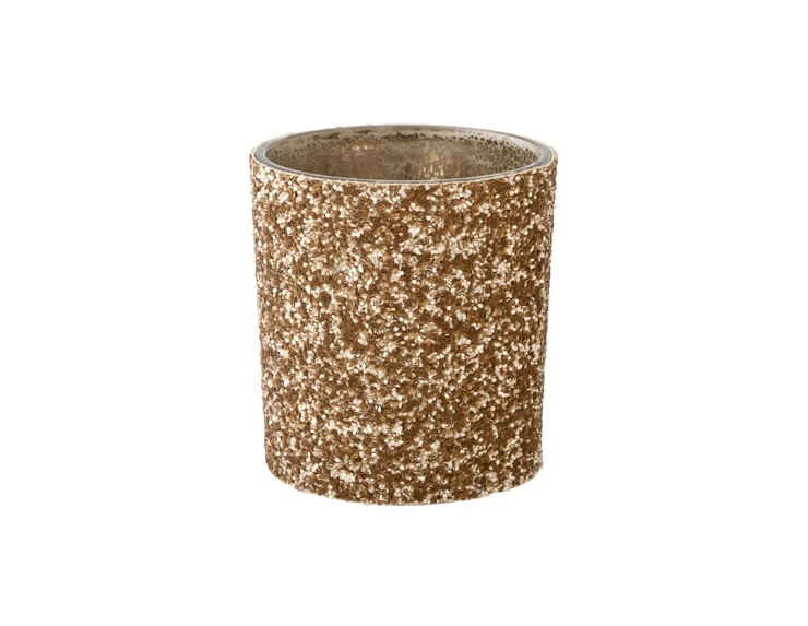 Bougeoir cuivré brillant -H13cm