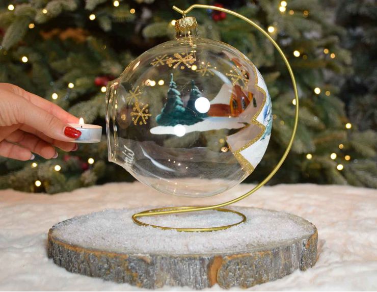 Photophore de Noël sapin D15cm