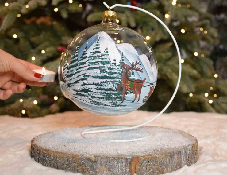 Photophore de Noël Père Noël D15cm