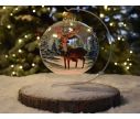 Voir la slide Grande boule de Noël photophore en verre soufflé décor renne avec couronne de Noël.