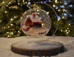 Photophore de Noël chalet D15cm