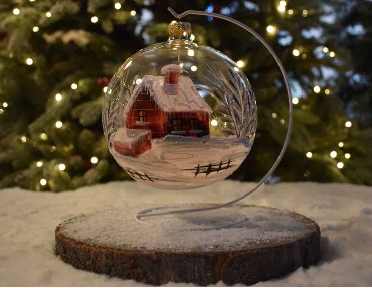 Photophore de Noël chalet D15cm