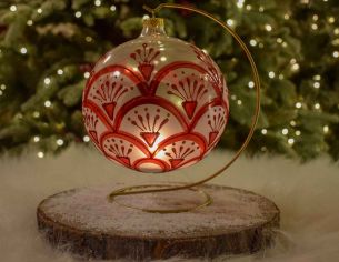 Photophore de Noël rouge arcades D15cm