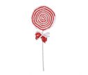 Voir la slide Branche décorative Noël sucette spirale pailletée rouge blanc nœud ruban rouge blanc tige blanche H42cm