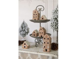 Bougeoir maison pain d'épices H17cmx7cm