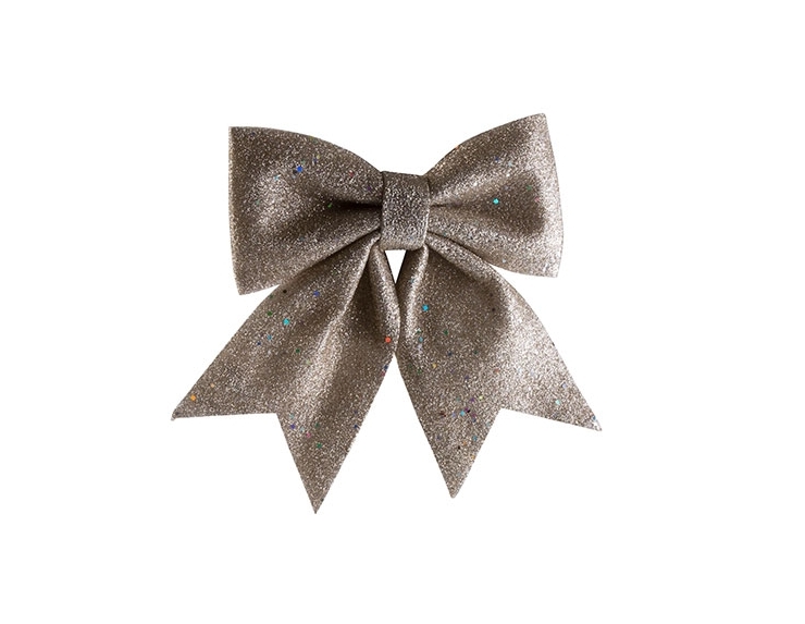 NOEUD GLITTER CHAMPAGNE 25X30CM PLASTIC