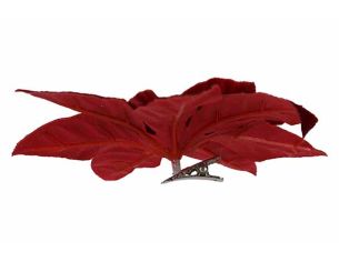 Poinsettia bordeaux velours D12cm