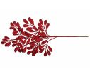 Voir la slide Branche décorative Noël feuilles ovales pailletées rouge scintillant tige fine dorée H60cm