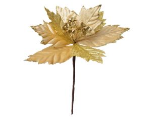 Fleur Poinsettia doré D25cm