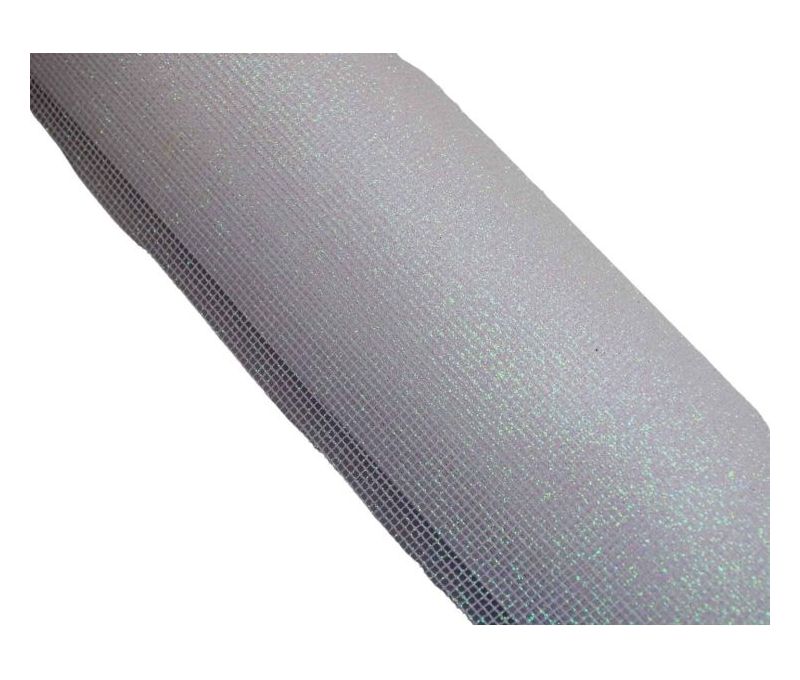 Rouleau tissu blanc irisé pailleté léger filet décoration Noël 29cm x 9m