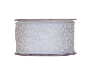 Ruban de Noël blanc hiver 9M