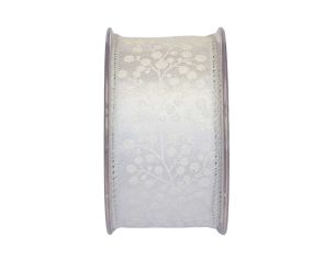 Ruban de Noël blanc hiver 9M